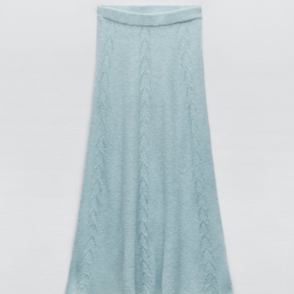 Sky blue knit midi